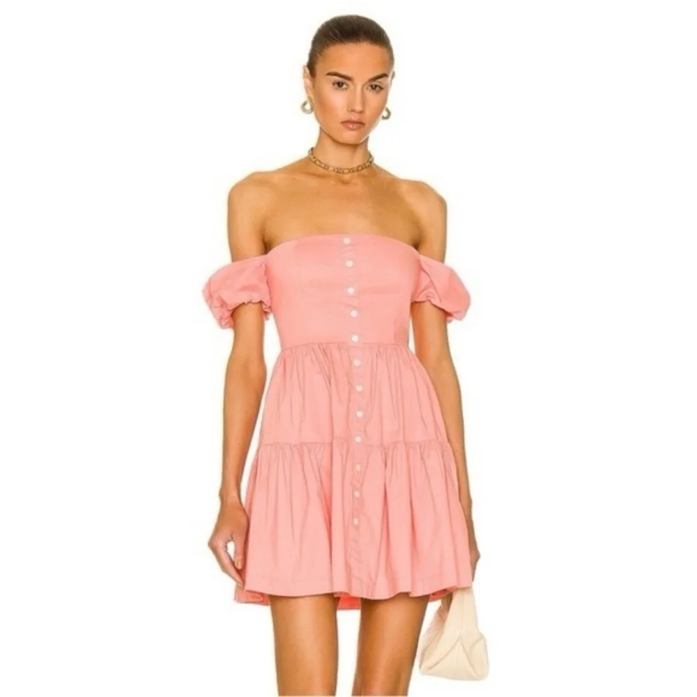 staud orange ruffle dress Staud Tiered Ripley Maxi Dress by Staud